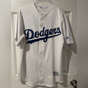 Majestic White and Blue Dodgers Jersey